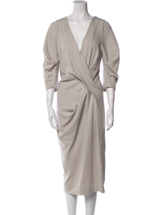 Donna Karan Wool Midi Length Dress