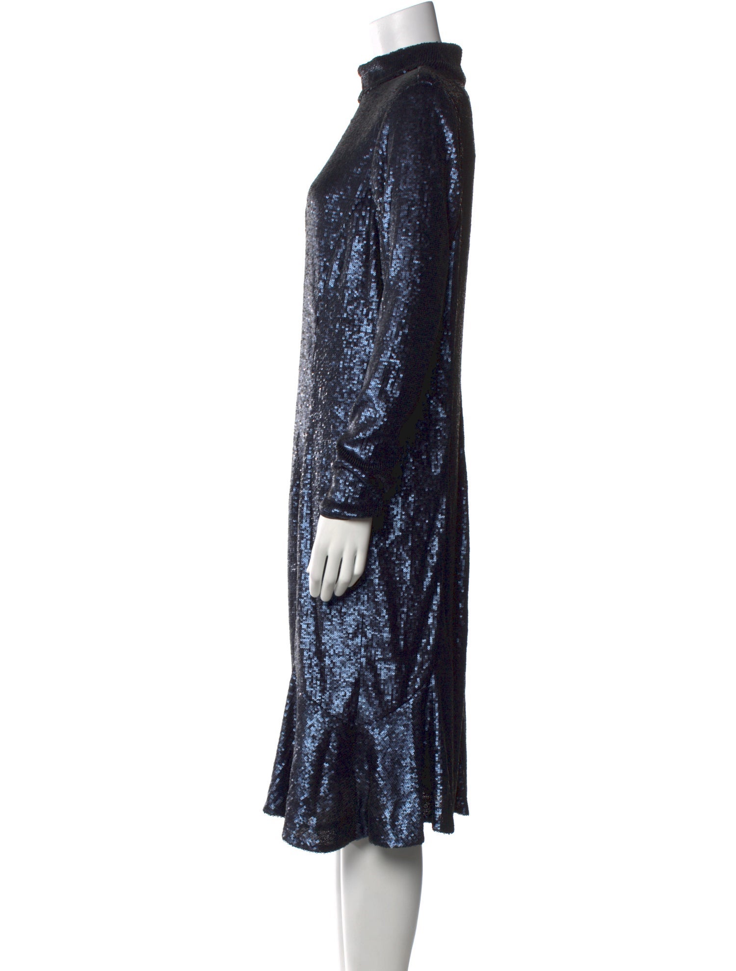 Donna Karan Mock Neck Midi Length Dress