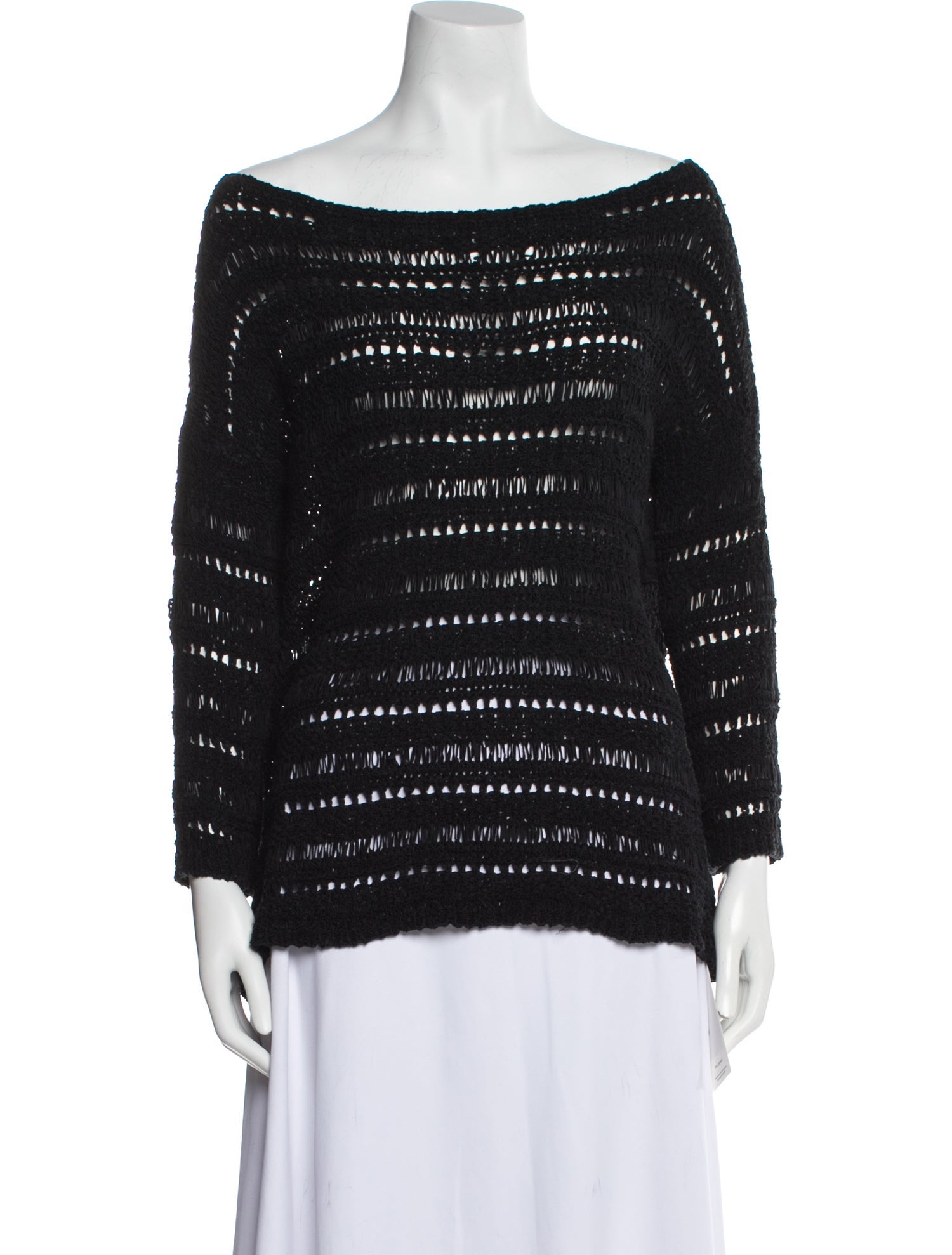 Donna Karan Silk Bateau Neckline Top