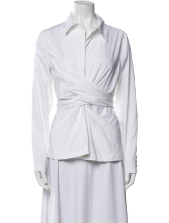 Donna Karan Long Sleeve Button-Up Top
