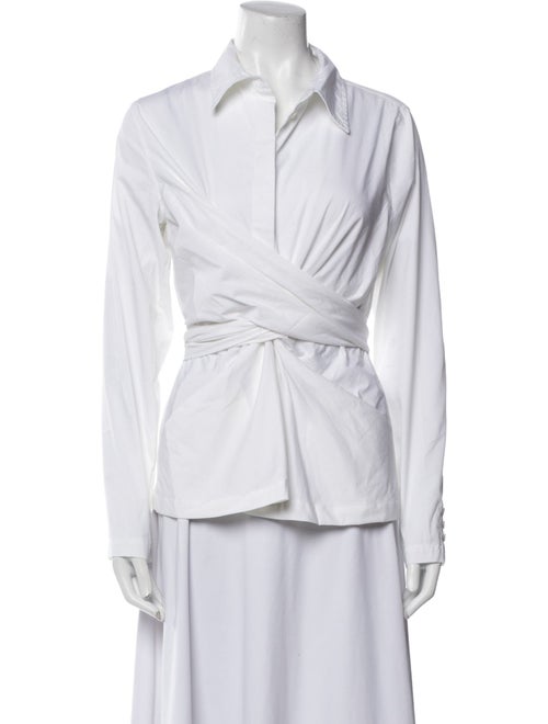Donna Karan Long Sleeve Button-Up Top