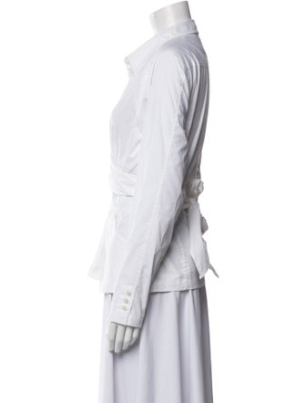 Donna Karan Long Sleeve Button-Up Top