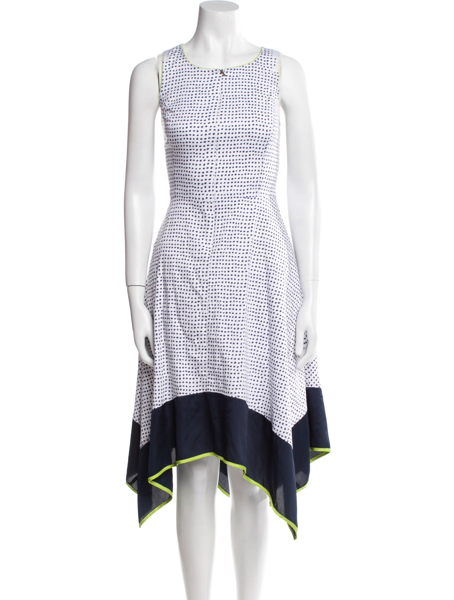 Donna Karan Polka Dot Print Knee-Length Dress