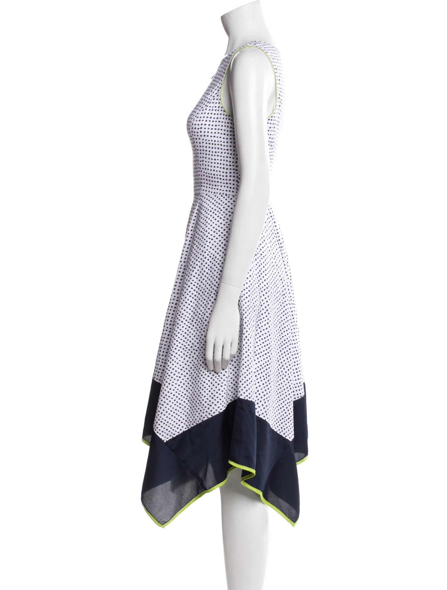 Donna Karan Polka Dot Print Knee-Length Dress