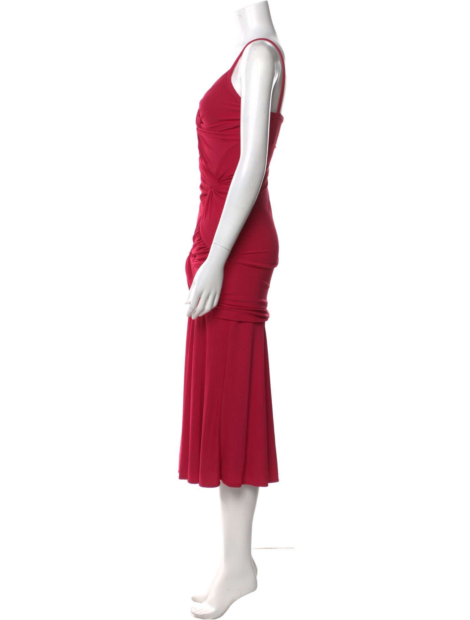 Donna Karan V-Neck Midi Length Dress
