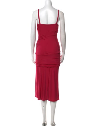 Donna Karan V-Neck Midi Length Dress