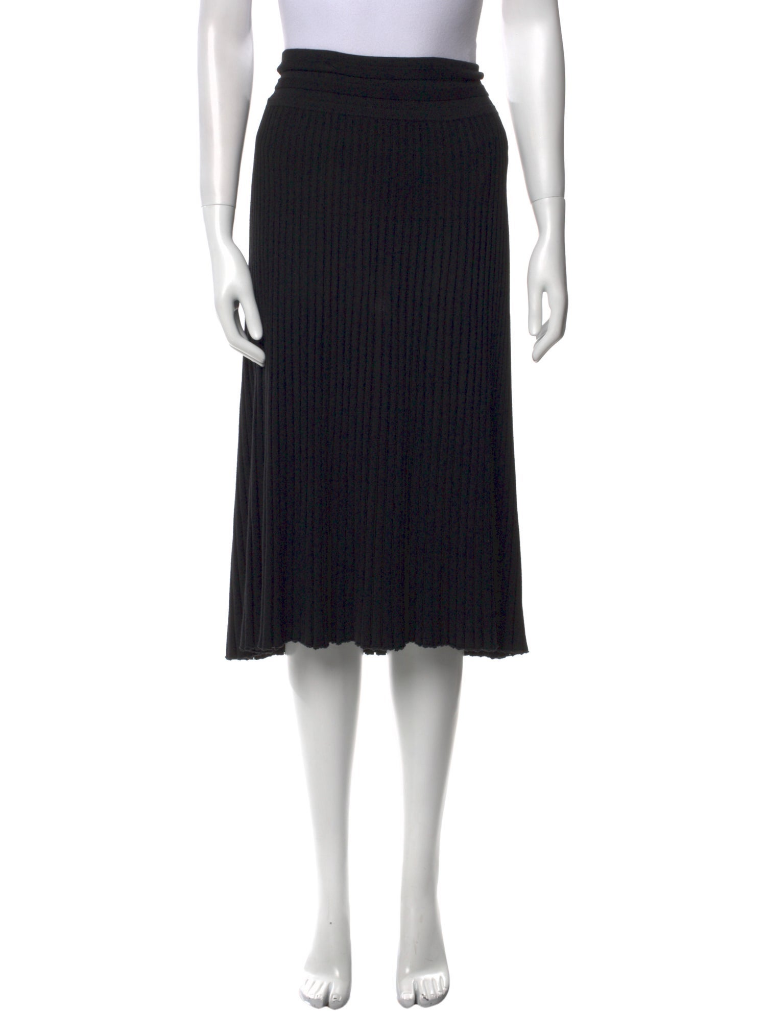 Donna Karan Pleated Accents Knee-Length Skirt