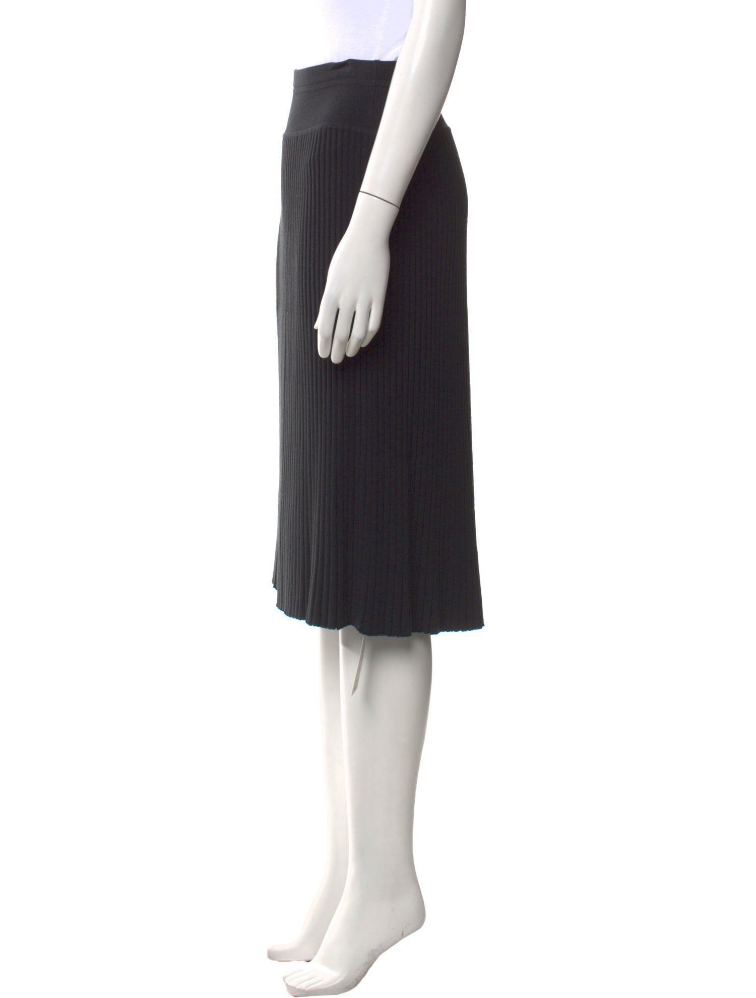 Donna Karan Pleated Accents Knee-Length Skirt