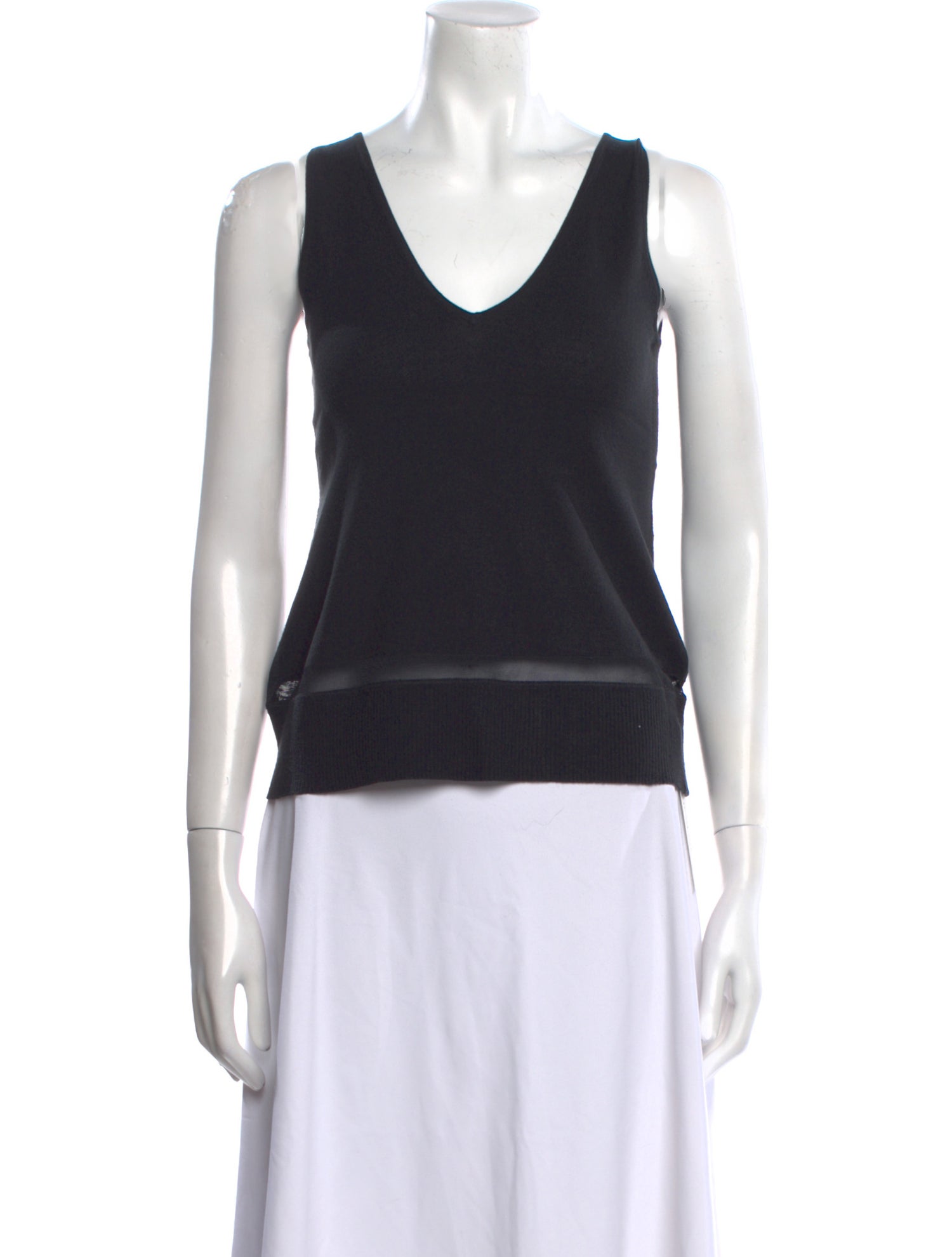 Donna Karan V-Neck Sleeveless Top