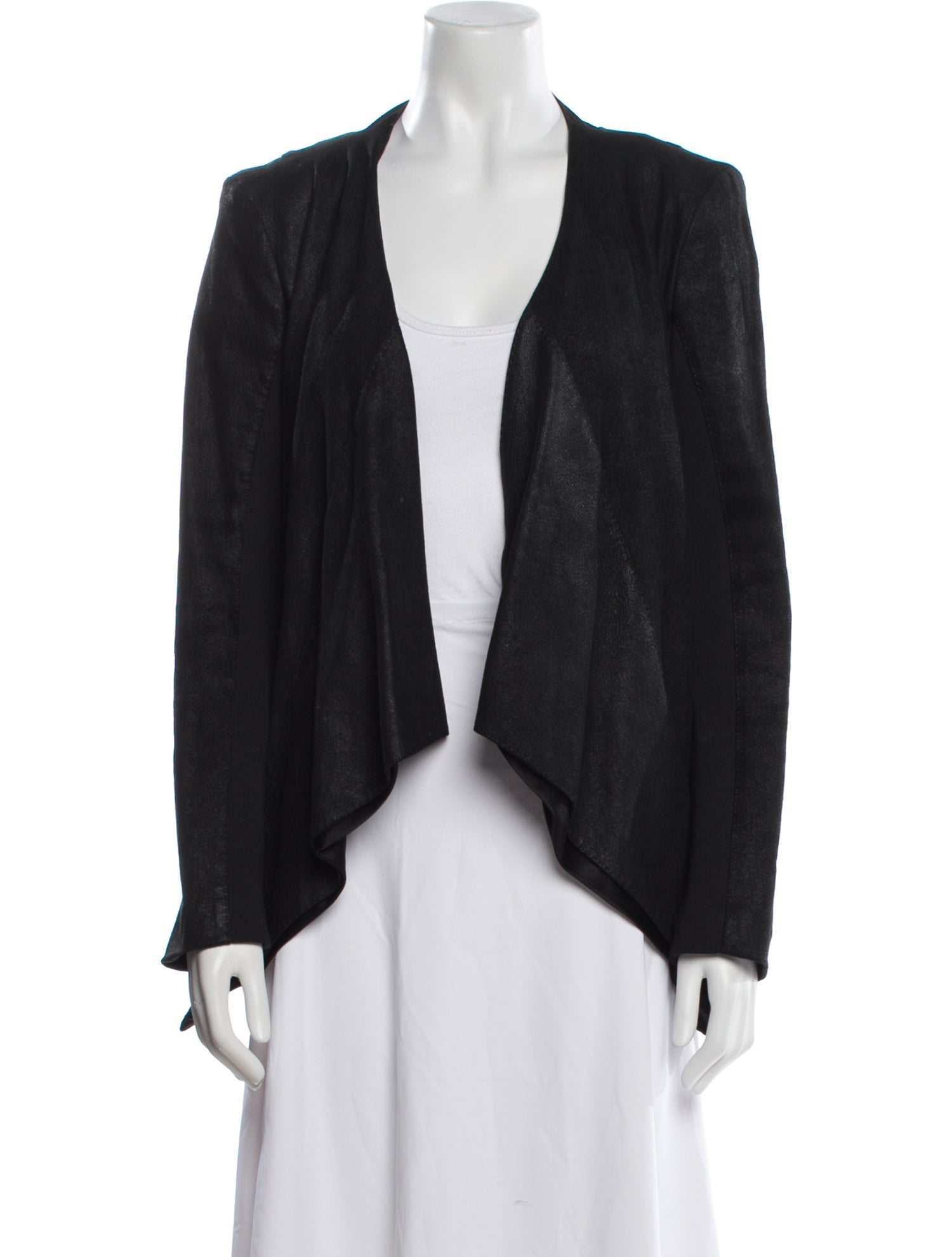 Donna Karan Leather Ruffle Embellishment Skirt Set