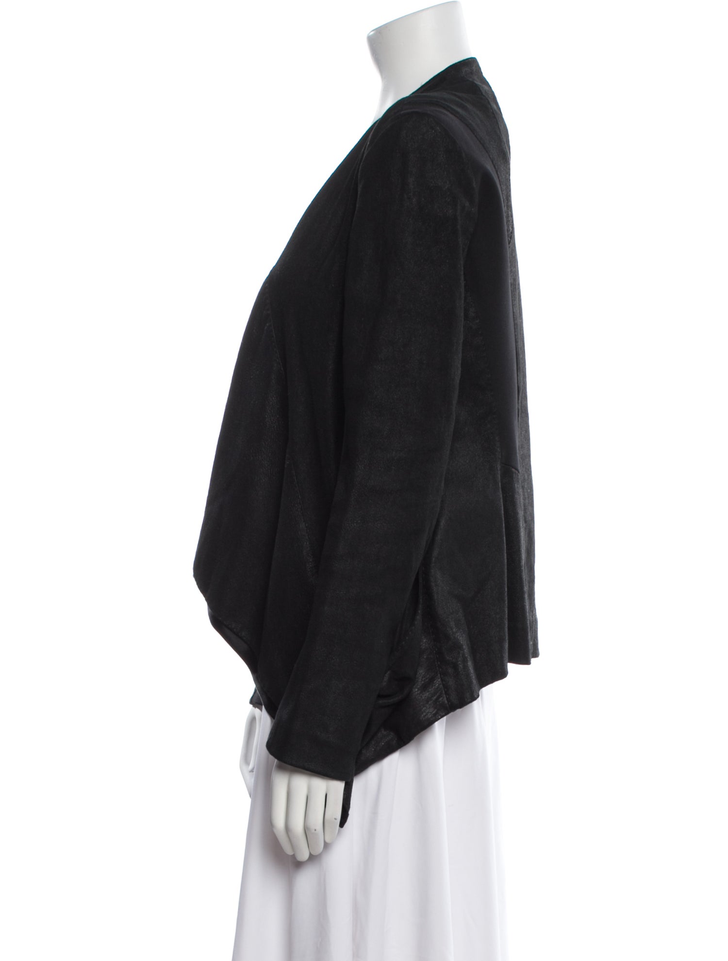 Donna Karan Leather Ruffle Embellishment Skirt Set