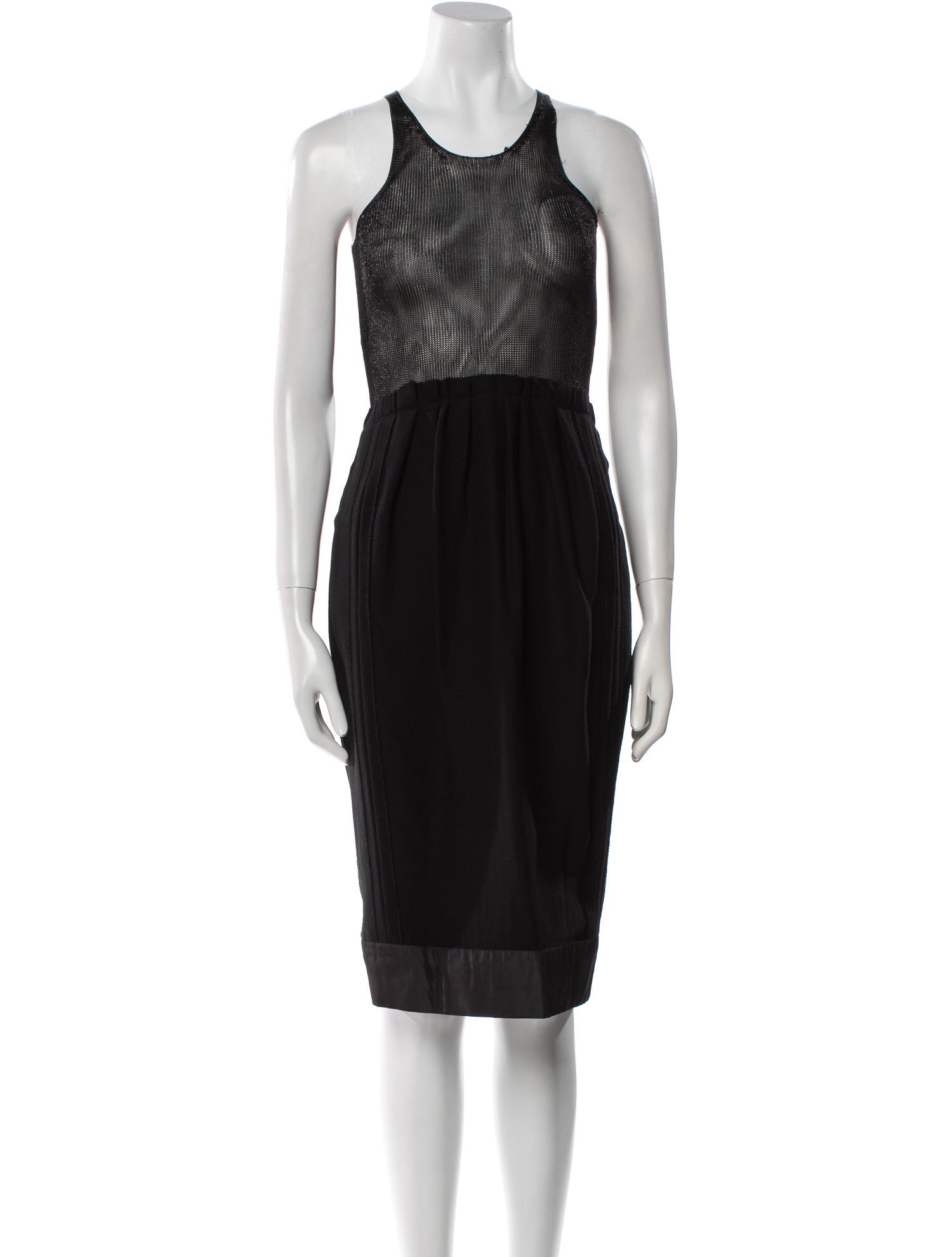 Donna Karan Scoop Neck Midi Length Dress