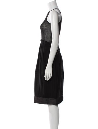 Donna Karan Scoop Neck Midi Length Dress