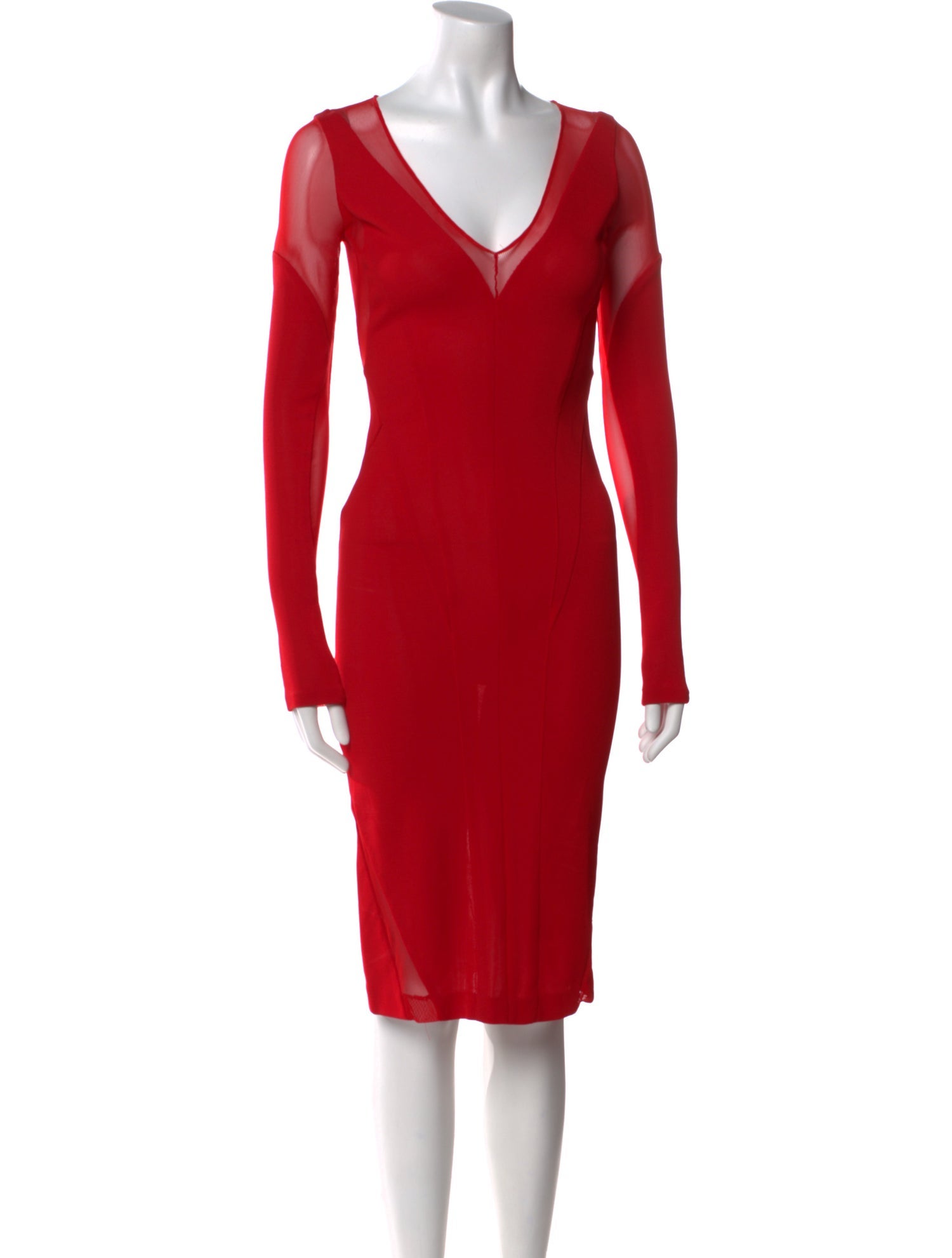 Donna Karan V-Neck Midi Length Dress