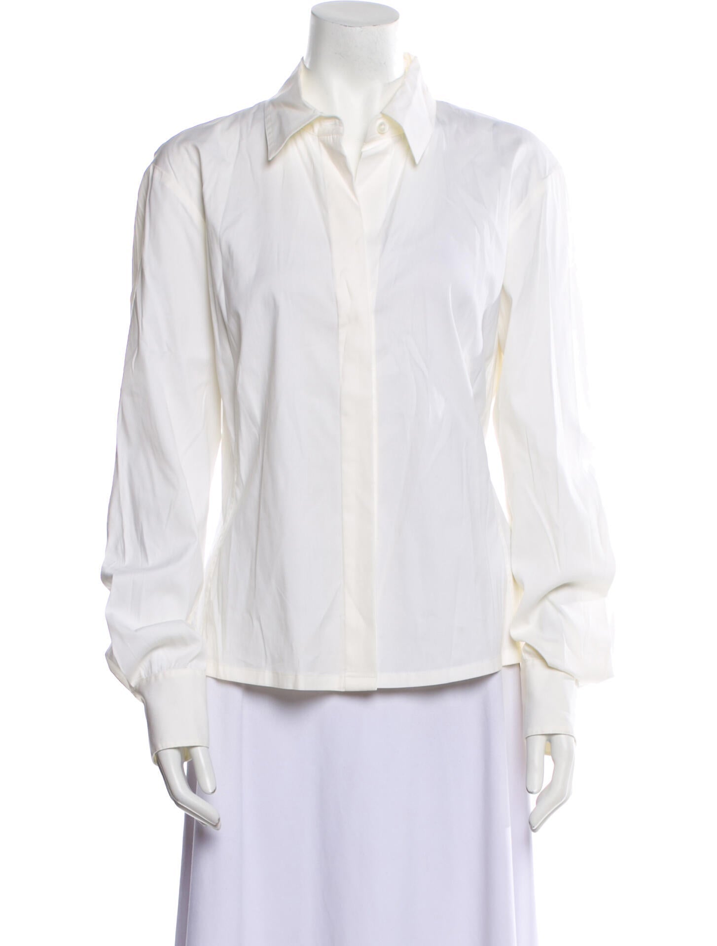 Donna Karan Long Sleeve Button-Up Top