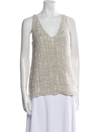 Donna Karan Cashmere V-Neck Top