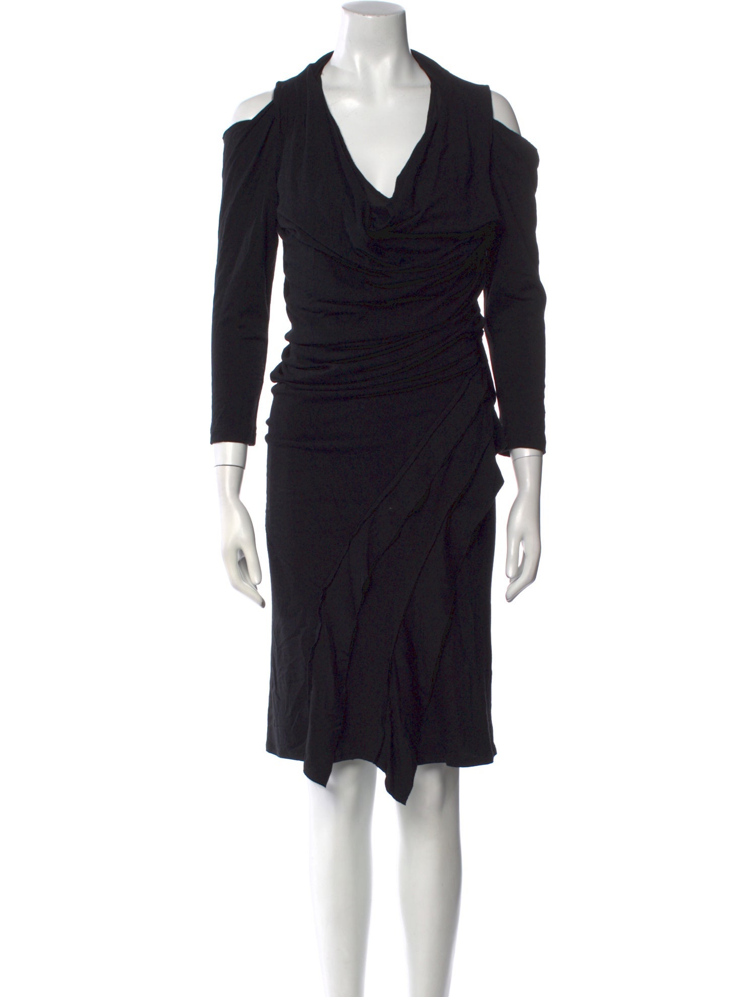 Donna Karan Cowl Neck Midi Length Dress