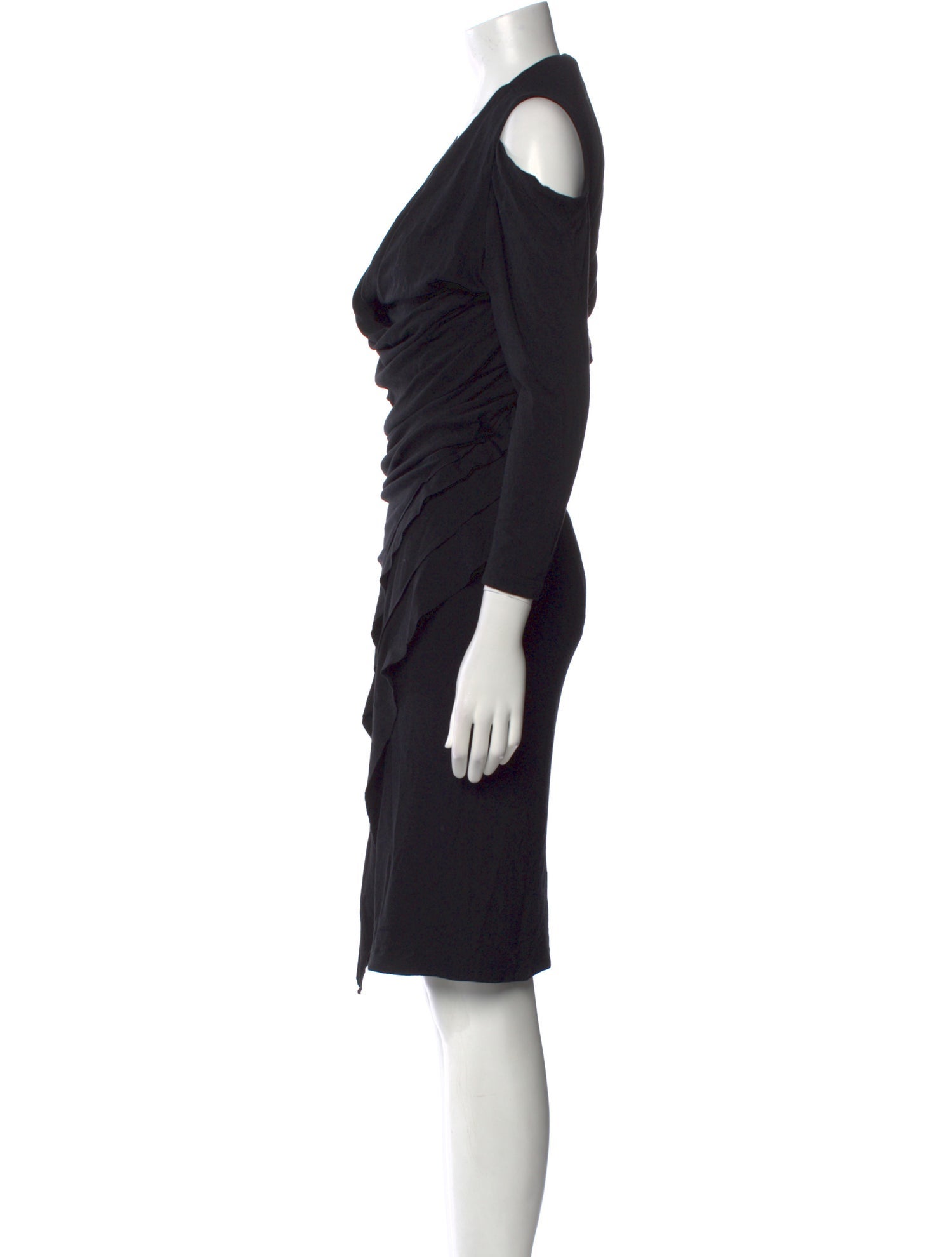 Donna Karan Cowl Neck Midi Length Dress