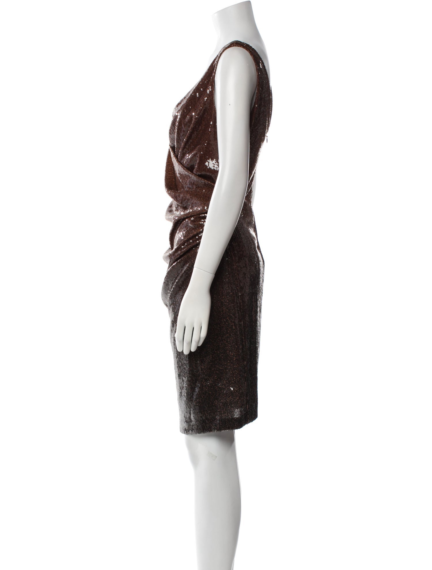 Donna Karan Cowl Neck Knee-Length Dress