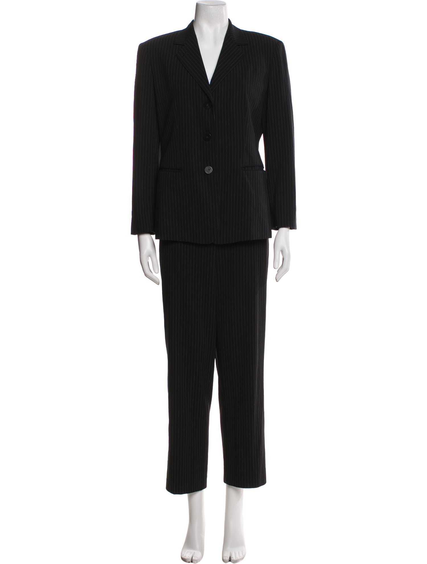 Donna Karan Wool Striped Pant Set