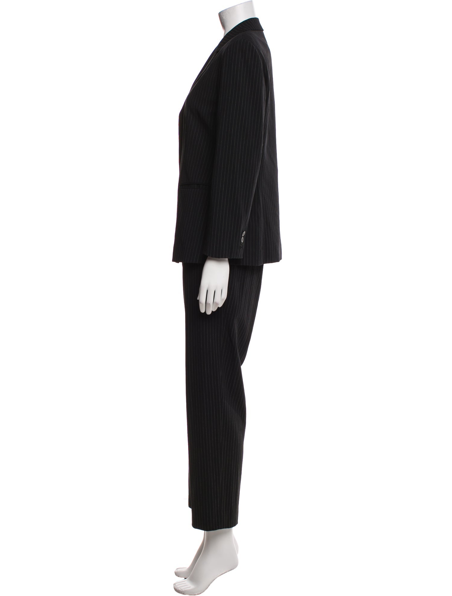 Donna Karan Wool Striped Pant Set
