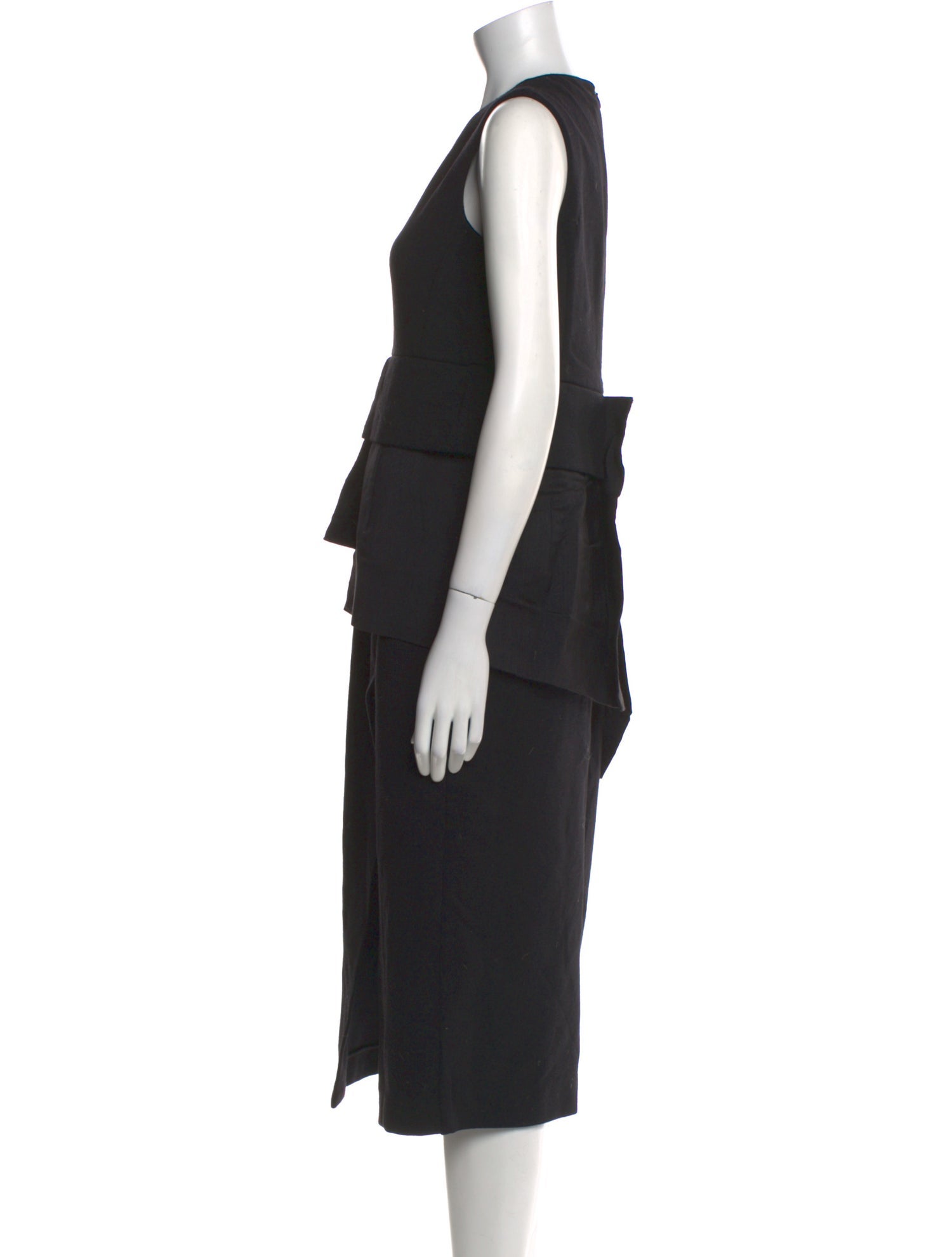 Donna Karan Crew Neck Midi Length Dress