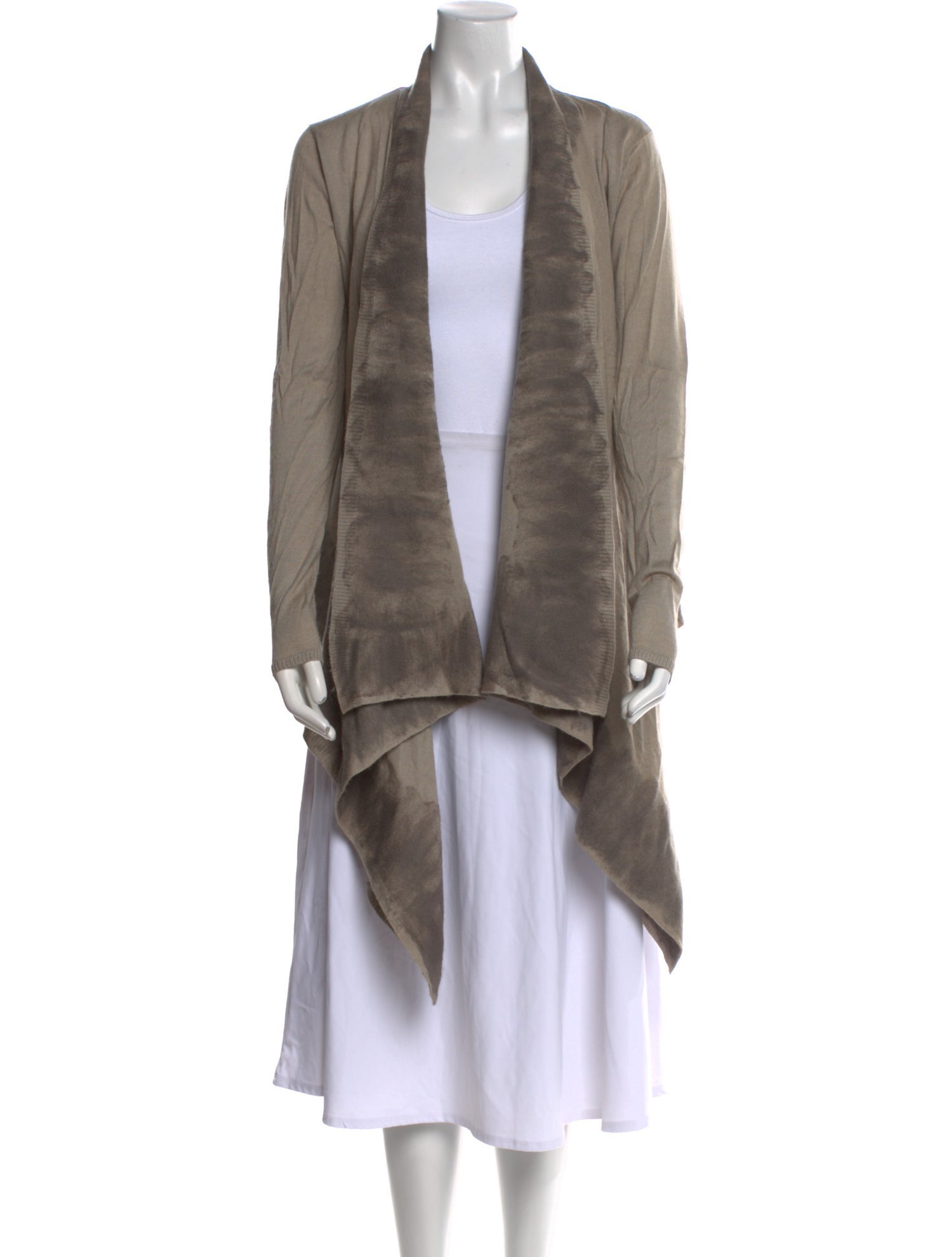 Donna Karan Wool Open Front Sweater