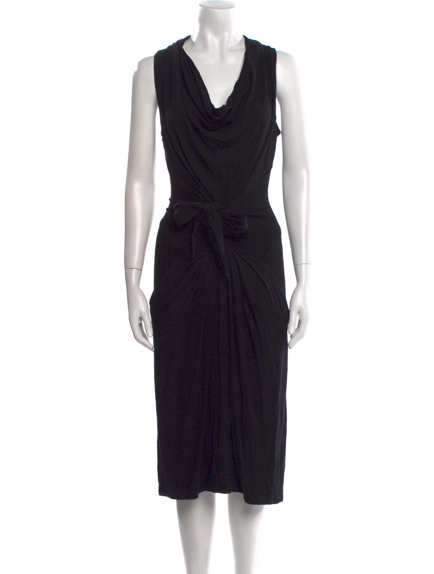 Donna Karan Cowl Neck Midi Length Dress