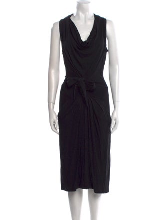 Donna Karan Cowl Neck Midi Length Dress