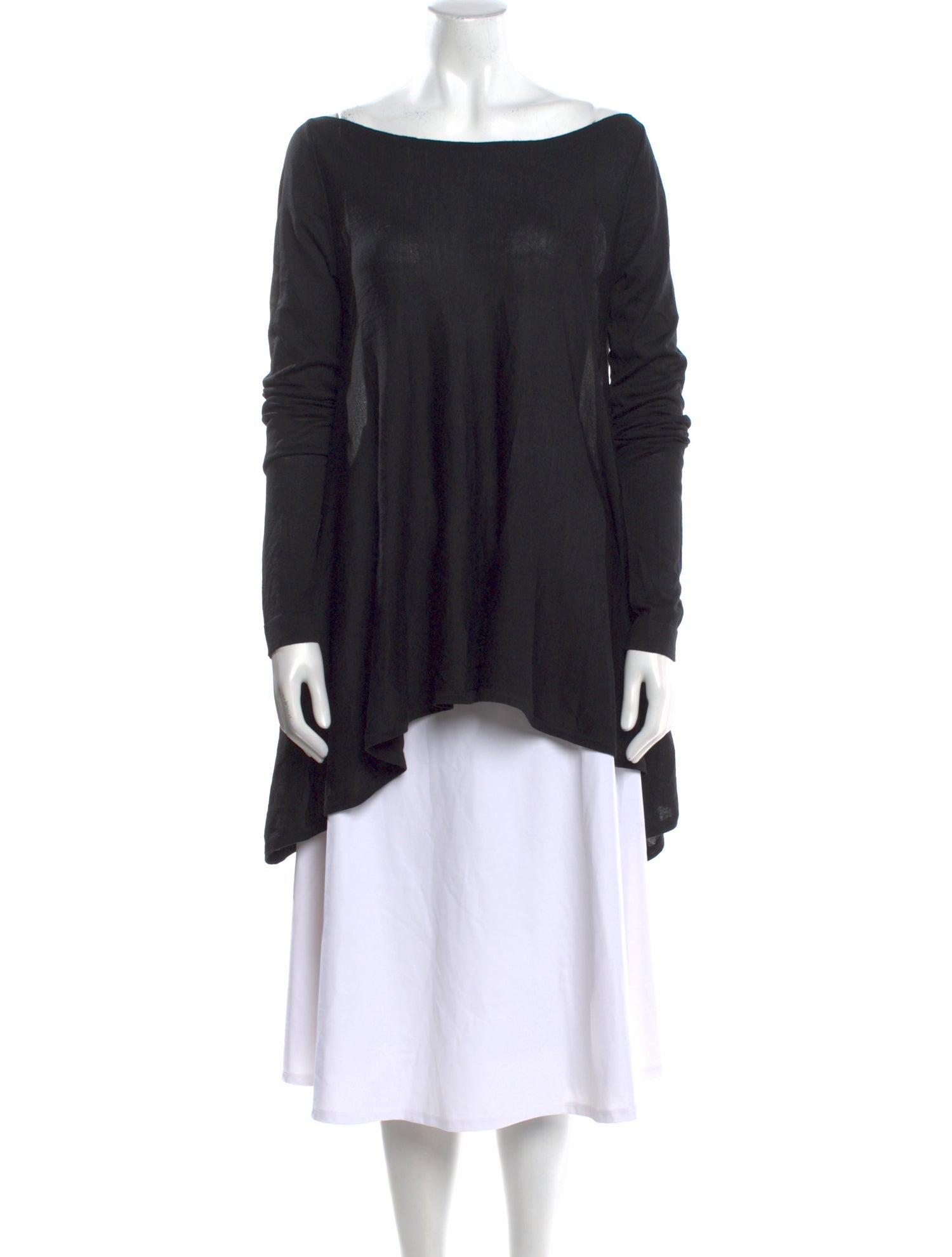 Donna Karan Wool Bateau Neckline Tunic