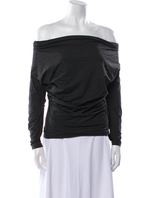 Donna Karan Off-The-Shoulder Long Sleeve Top