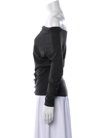Donna Karan Off-The-Shoulder Long Sleeve Top