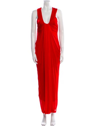 Donna Karan V-Neck Long Dress