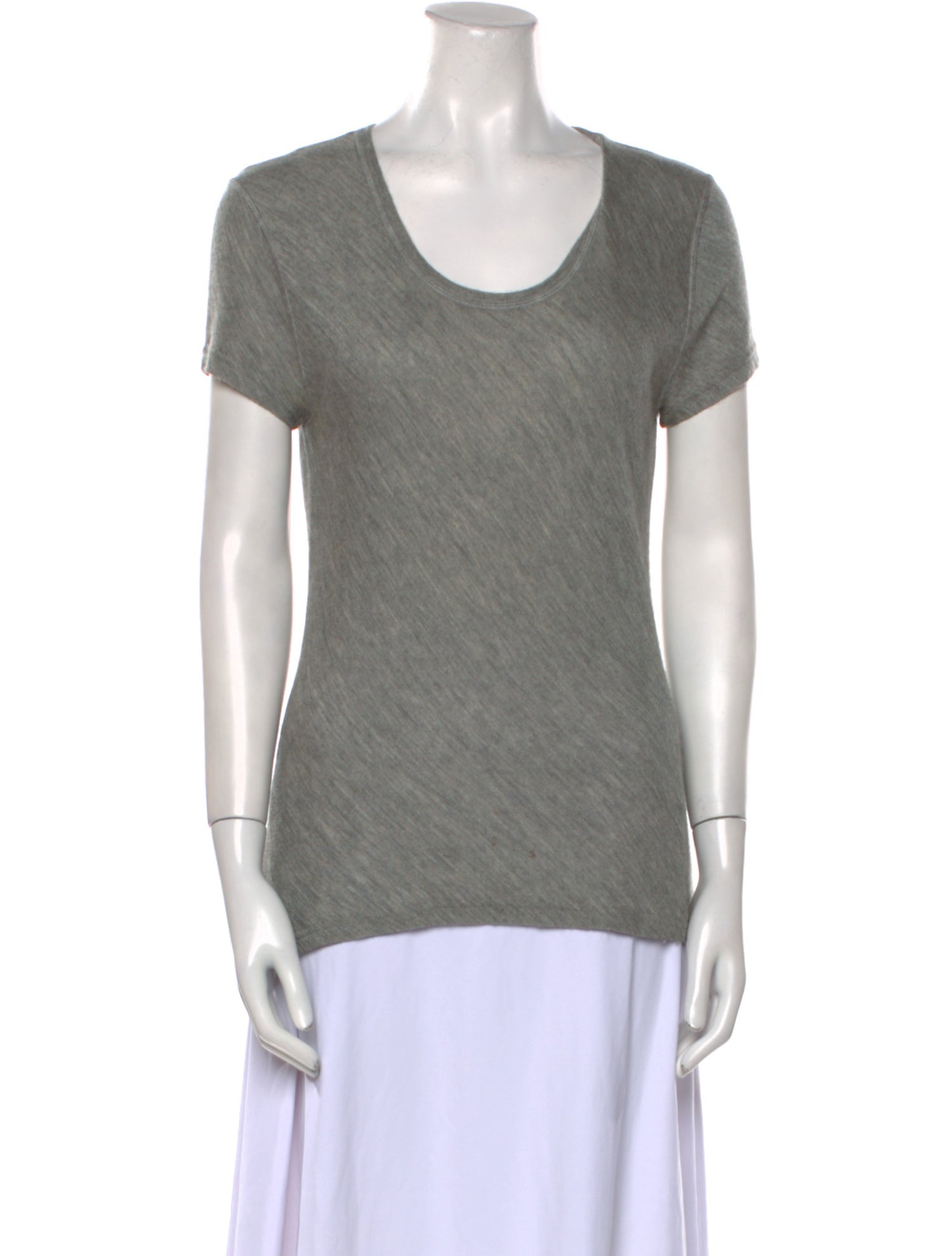 Donna Karan Cashmere Scoop Neck T-Shirt
