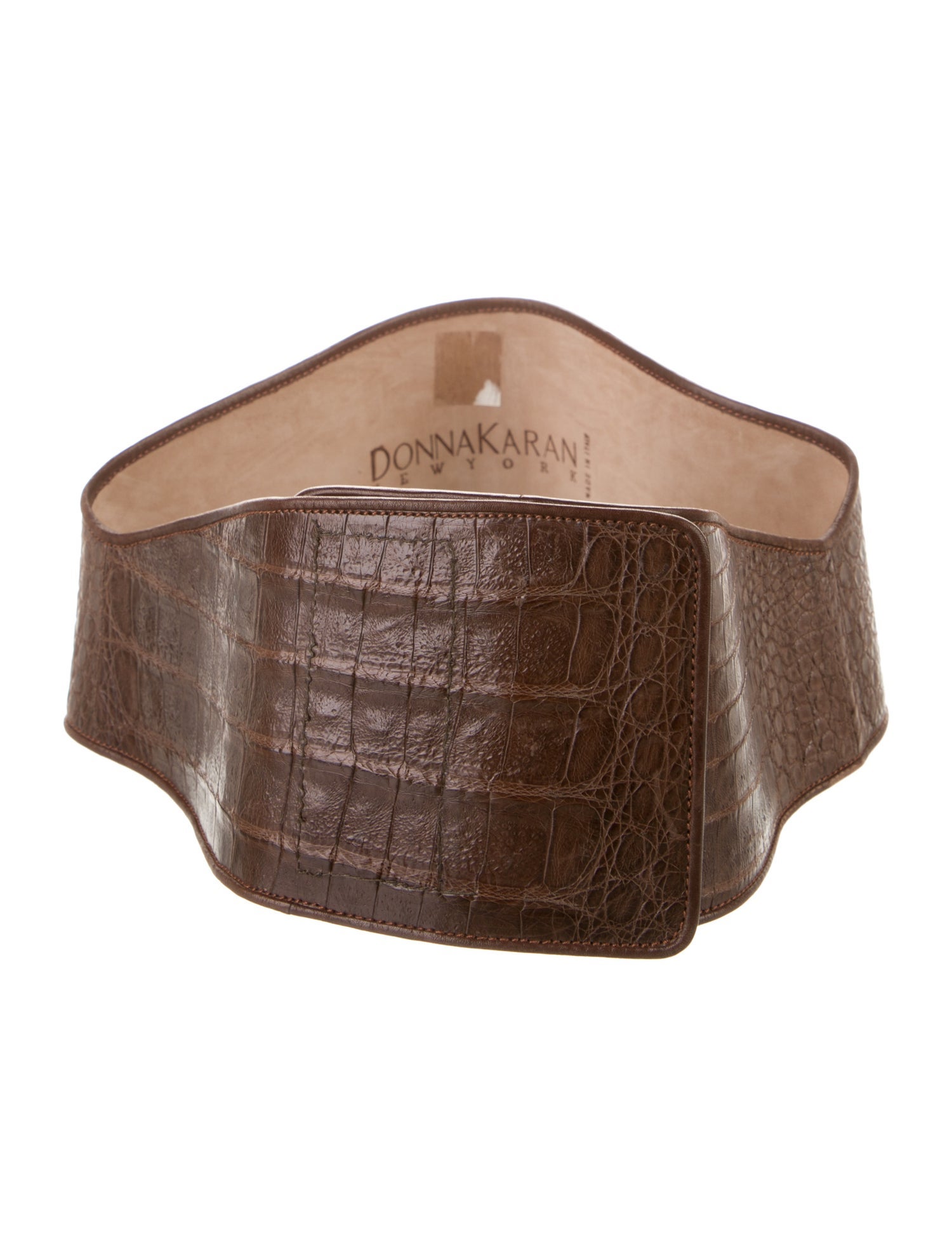 Donna Karan Wide Alligator Waist Belt