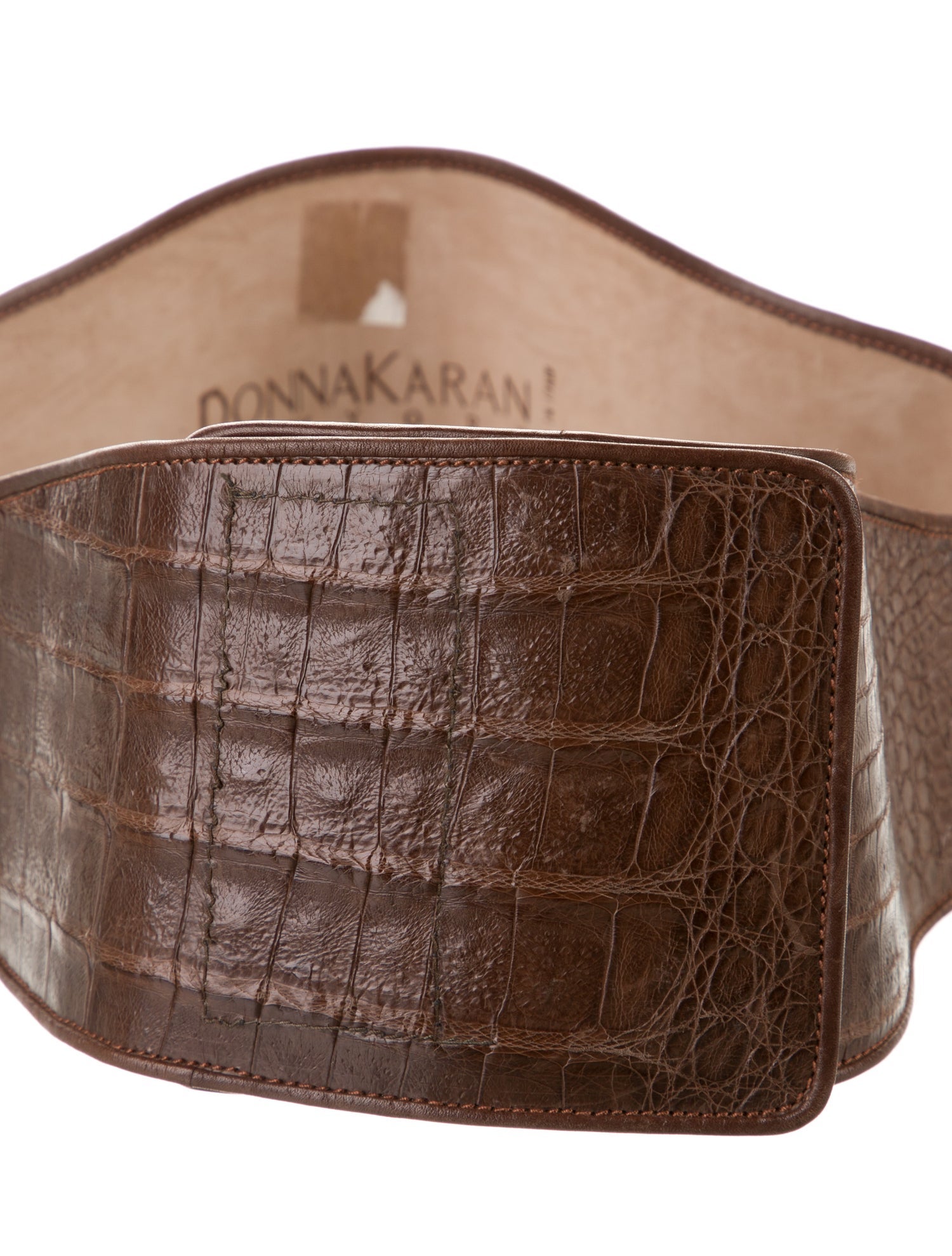 Donna Karan Wide Alligator Waist Belt