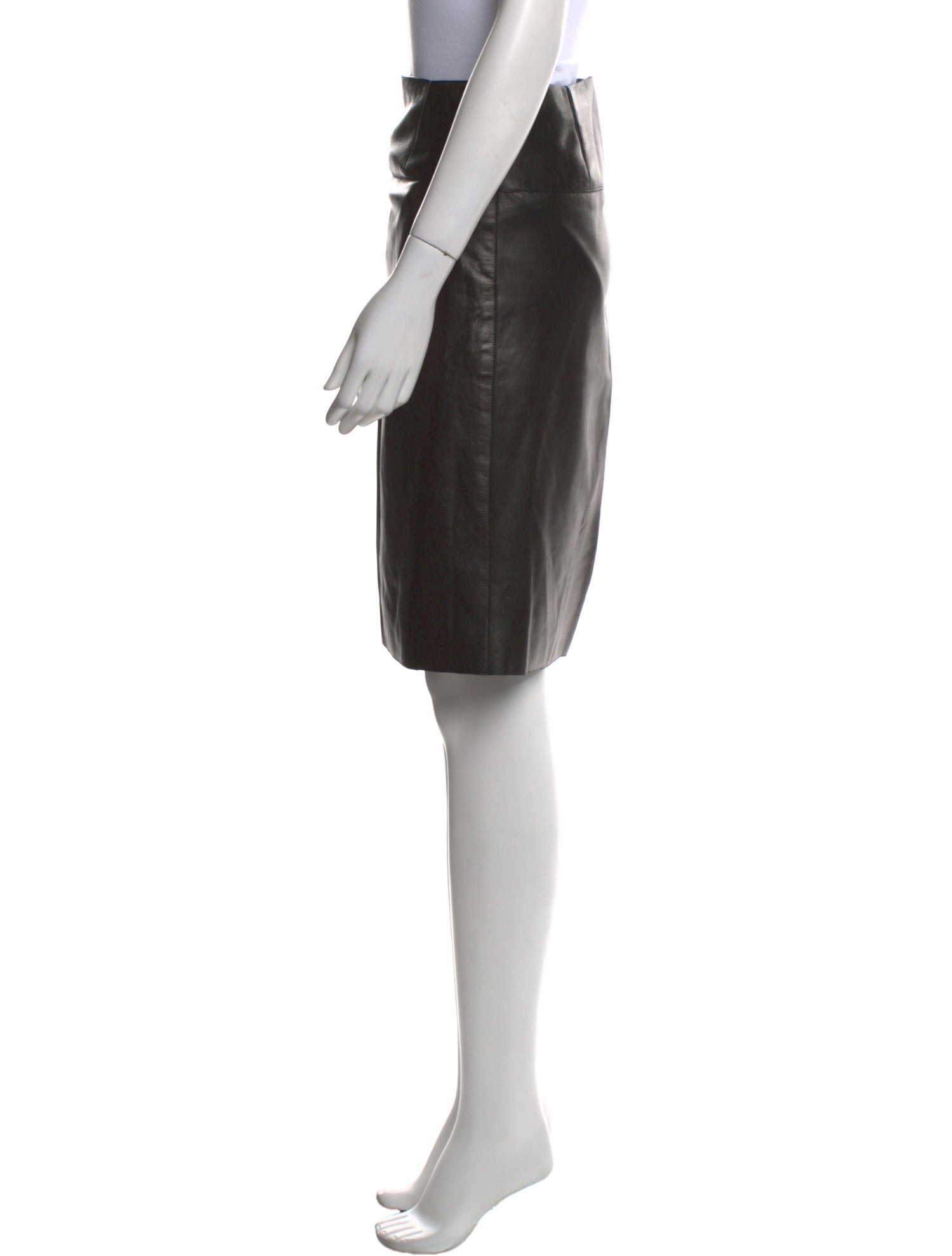 Donna Karan Leather Knee-Length Skirt