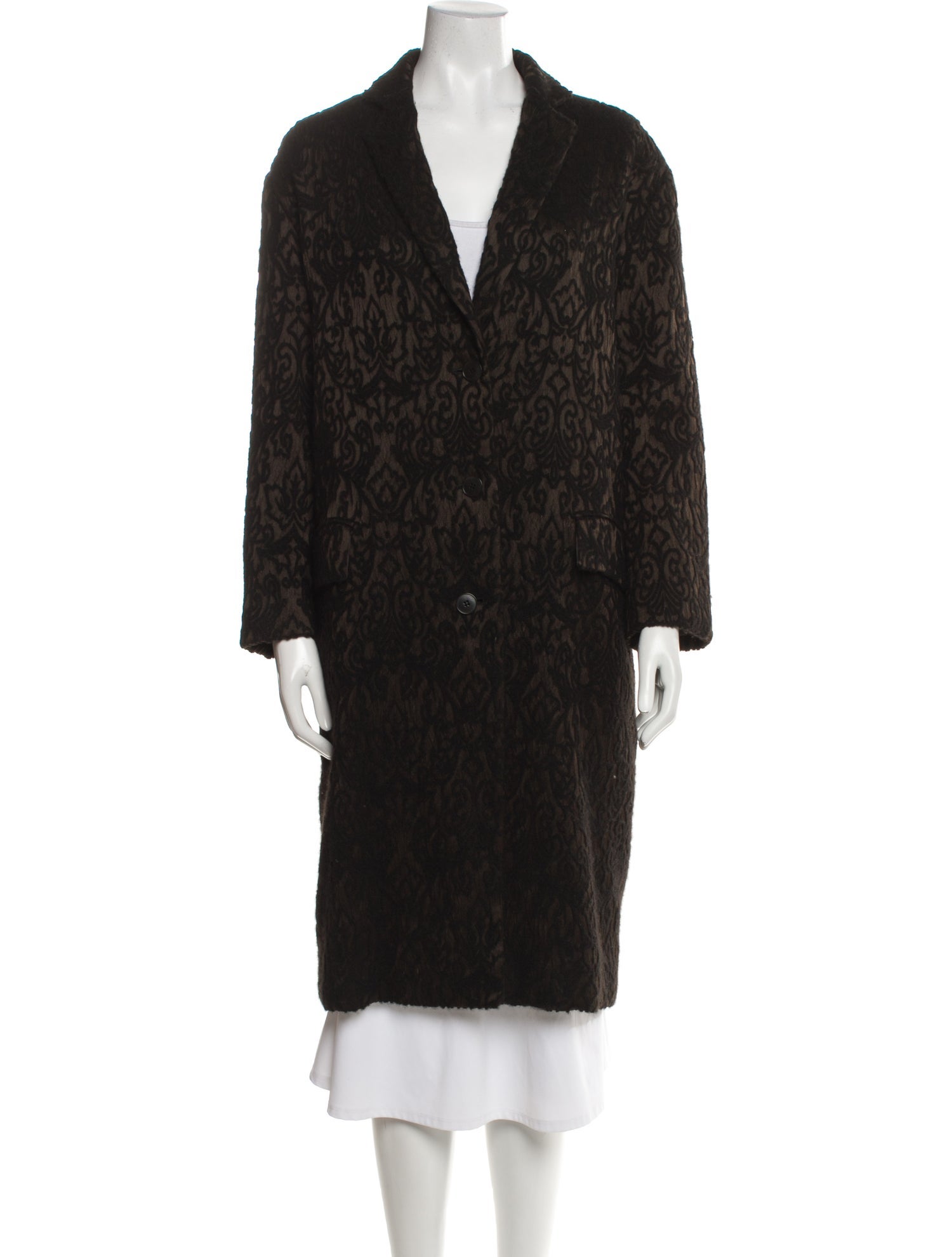 Donna Karan Cashmere Embroidered Coat