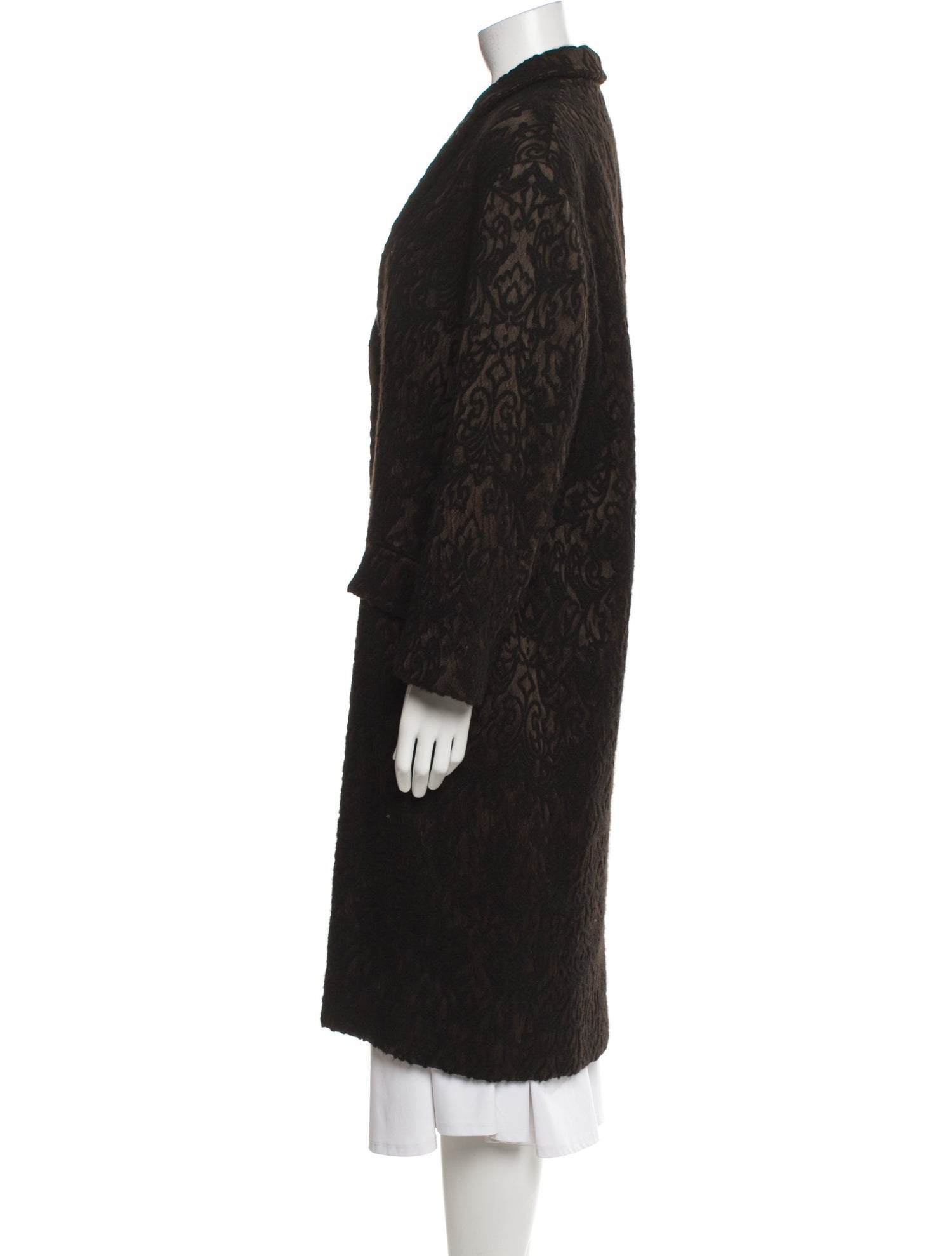 Donna Karan Cashmere Embroidered Coat