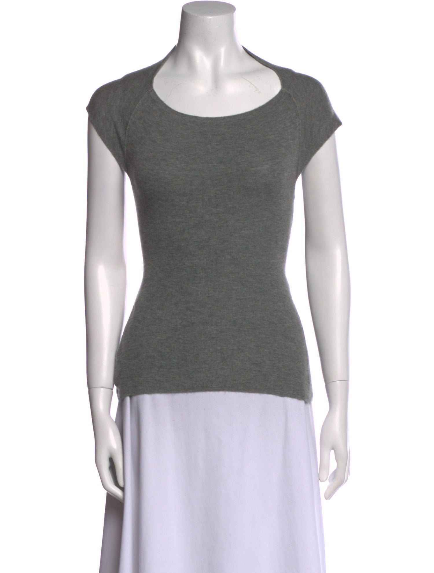 Donna Karan Cashmere Scoop Neck T-Shirt