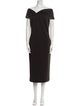 Donna Karan Off-The-Shoulder Midi Length Dress