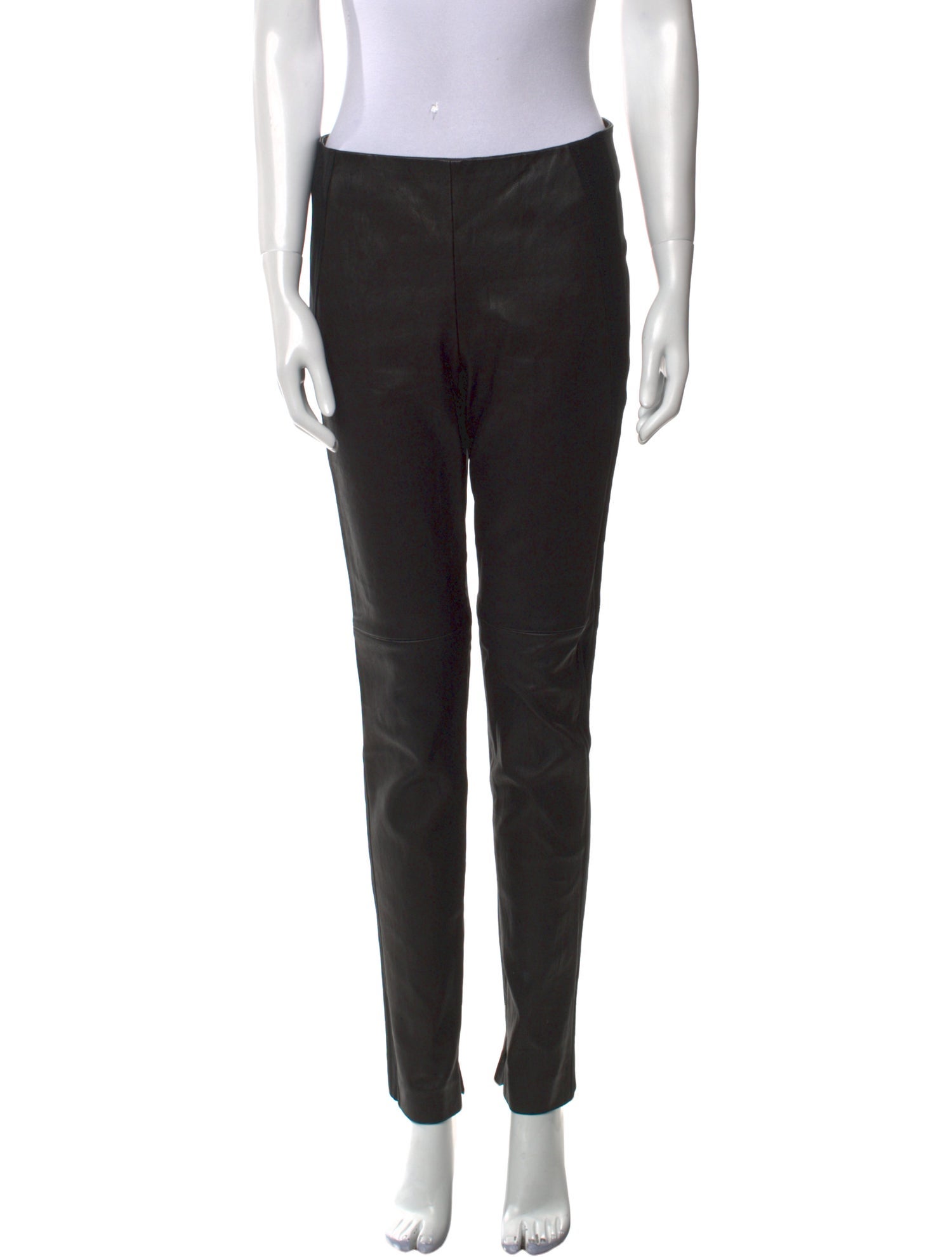 Donna Karan Lambskin Straight Leg Pants