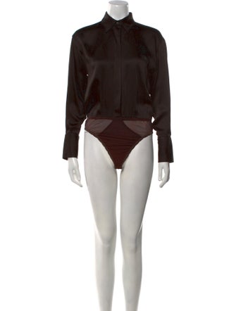 Donna Karan Mock Neck Long Sleeve Bodysuit