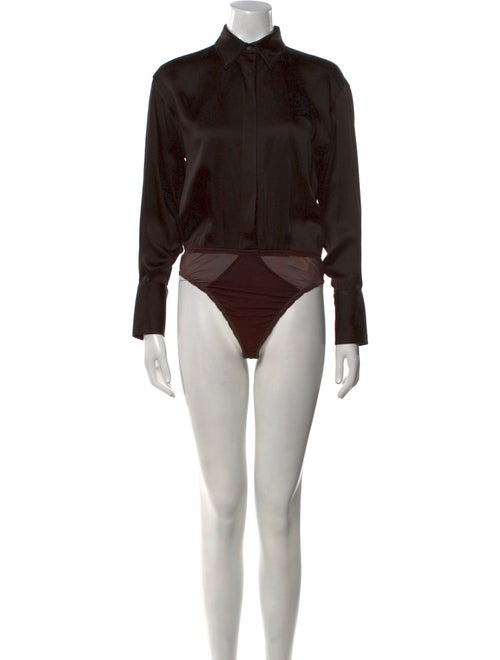 Donna Karan Mock Neck Long Sleeve Bodysuit