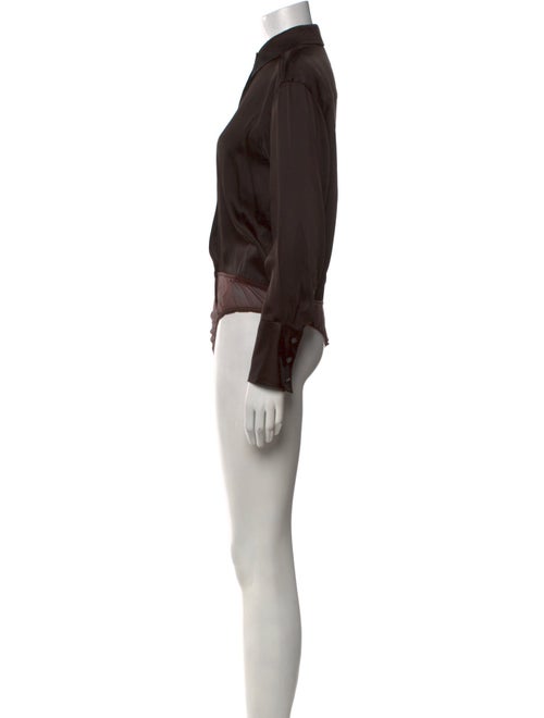 Donna Karan Mock Neck Long Sleeve Bodysuit