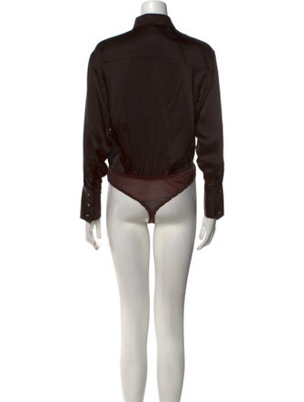 Donna Karan Mock Neck Long Sleeve Bodysuit