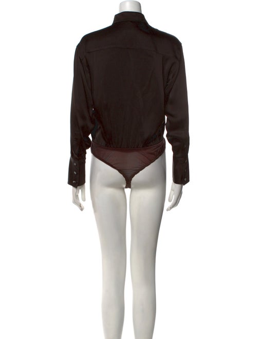 Donna Karan Mock Neck Long Sleeve Bodysuit