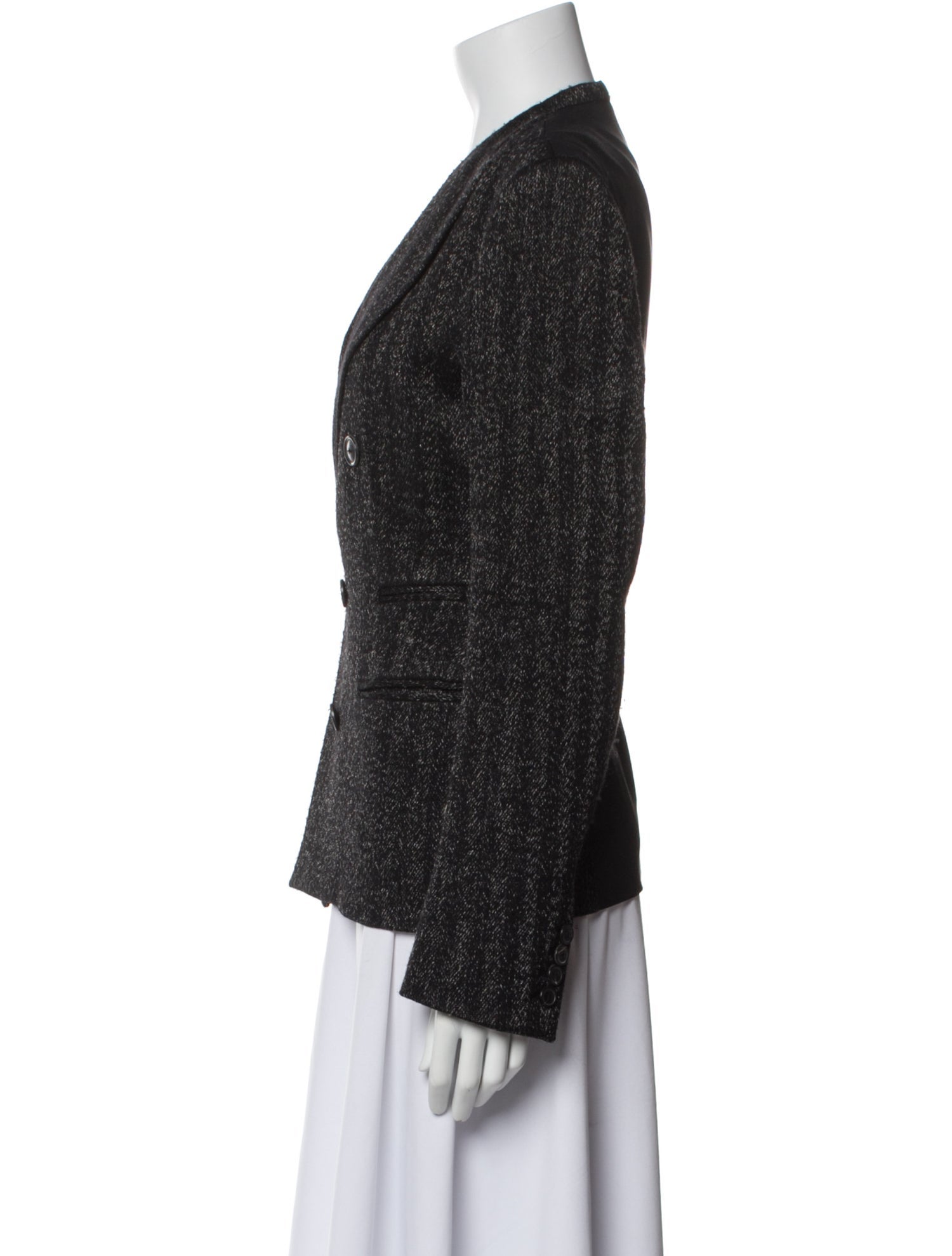 Donna Karan Wool Tweed Pattern Blazer