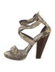 Donna Karan Snakeskin Animal Print Sandals