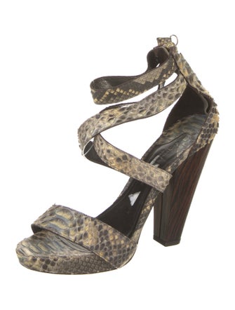 Donna Karan Snakeskin Animal Print Sandals
